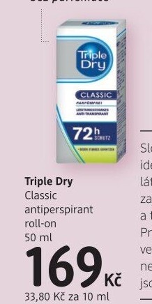 Deodorant kuličkový roll-on Classic Triple Dry