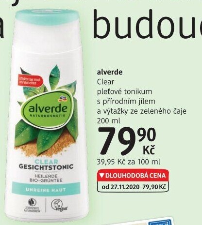 Pleťové tonikum bio Clear Alverde