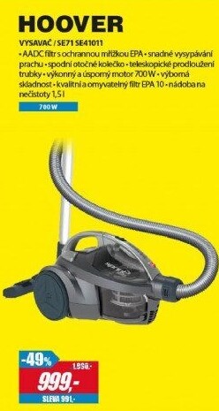 SE71 SE41011 VYSAVAČ BEZSÁČKOVÝHOOVER