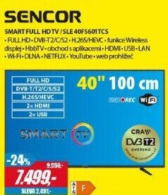SLE 40FS601TCS SMART TVSENCOR