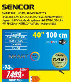 SLE 40FS601TCS SMART TVSENCOR