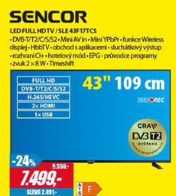 SLE 43F17TCSH.265 (HEVC)SENCOR