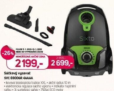SVC 6900GR 4AAAA EcoPower vysavač SENCOR