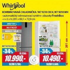 W7 921O OX H CHLADNIČKA KOMBI WHIRLPOOL
