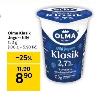 Bílý jogurt Klasik Olma