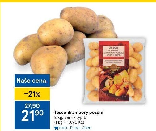 Brambory pozdní B Tesco