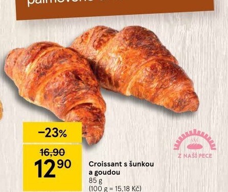 Croissant se šunkou a sýrem
