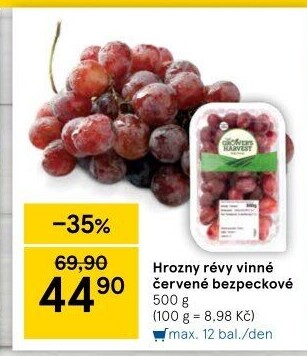 Hrozny červené bezsemenné