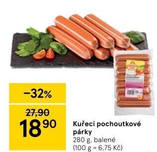 Párky kuřecí pochoutkové Vodňanské kuře