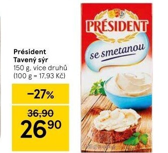Tavené sýry Président