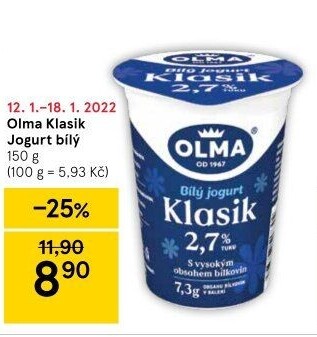 Bílý jogurt Klasik Olma