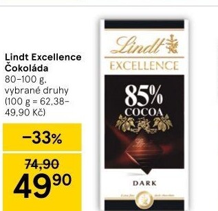 Čokoláda Excellence Lindt