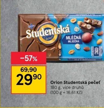 Čokoláda Studentská pečeť Orion