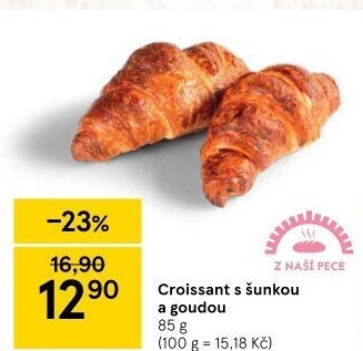 Croissant se šunkou a sýrem