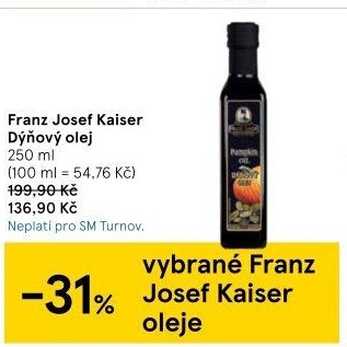 Dýňový olej extra panenský Exclusive Franz Josef Kaiser