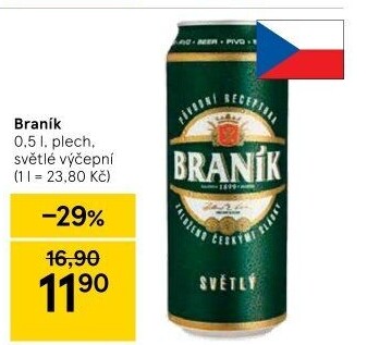 Pivo světlé výčepní 10° Braník