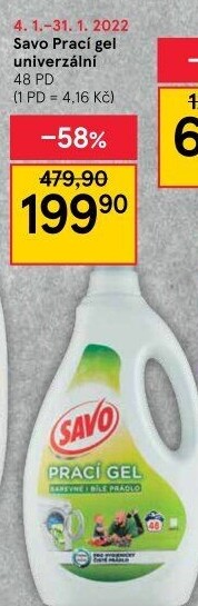 Prací gel bez chloru Savo