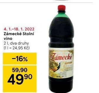 Víno stolní Zámecké Vinařství Mutěnice