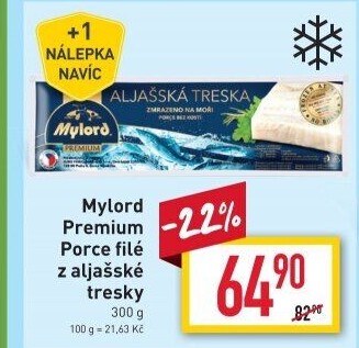 Aljašská treska filé pro děti mražené Premium Mylord