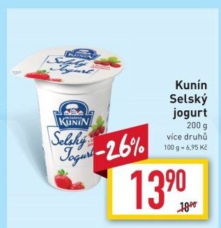 Ochucený jogurt selský Kunín