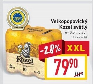 Pivo světlé Velkopopovický Kozel