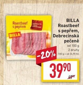 Roastbeef s pepřem Billa