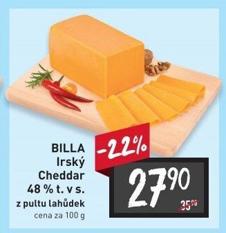 Sýr Cheddar irský Billa