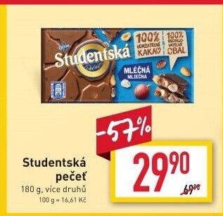 Čokoláda Studentská pečeť Orion