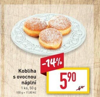 Kobliha s ovocnou náplní