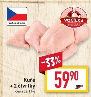 Kuře + 2 čtvrtky Vocílka