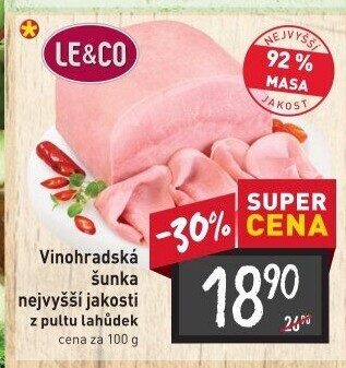 Šunka vinohradská nejvyšší jakosti LE&amp