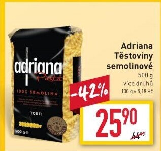 Těstoviny semolinové Adriana