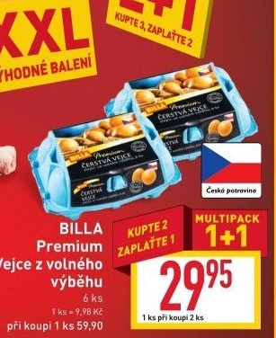 Vejce z volného výběhu Billa Premium
