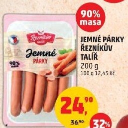 Párky jemné Řezníkův talíř