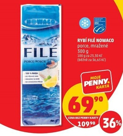 Rybí filé mražené Nowaco