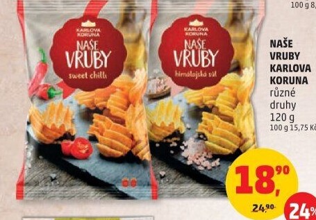 Chipsy Naše vruby Karlova Koruna