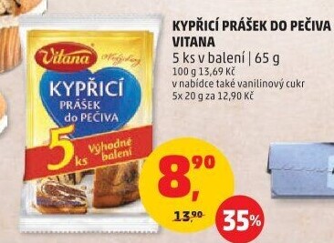 Kypřicí prášek do pečiva Vitana