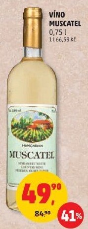 Víno Muscatel Hungarian F. Boranal
