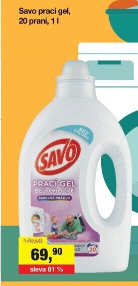 Prací gel bez chloru Savo