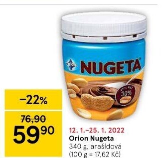 Čokokrém arašídový Nugeta Orion