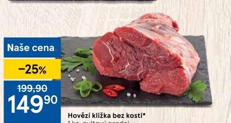 Hovězí přední bez kosti - kližka