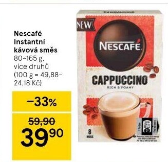 Instantní kávy porcované Nescafé