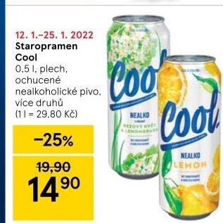 Nealkoholické pivo ochucené Staropramen Cool
