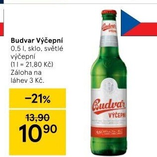 Pivo světlé výčepní Budweiser Budvar