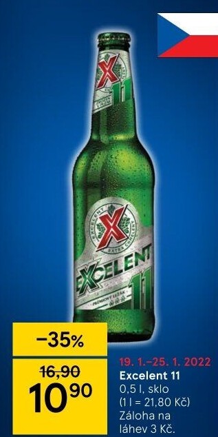 Pivo světlý ležák 11° Excelent