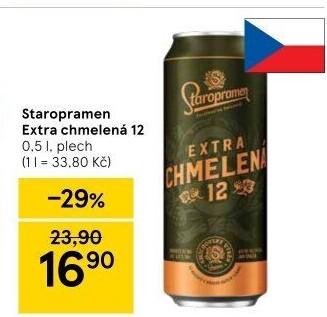 Pivo světlý ležák Extra chmelená 12° Staropramen
