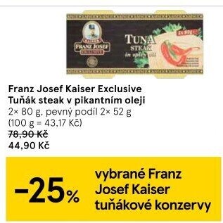 Tuňák steak v oleji Exclusive Franz Josef Kaiser