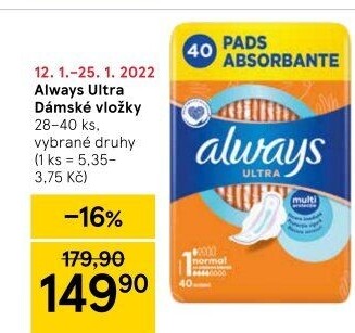 Vložky dámské Ultra Always