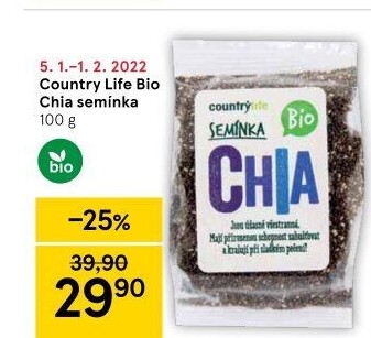 Chia semínka bio Country Life