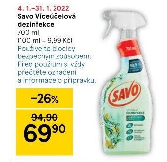 Dezinfekční čistič ve spreji Savo